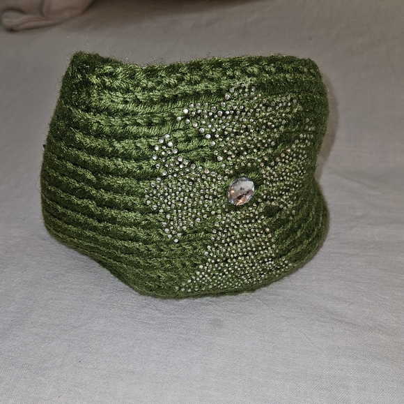 🛍Headband Earwarmer Blinged Cross w  Closure [Green]💚 NWT - Picture 3 of 5